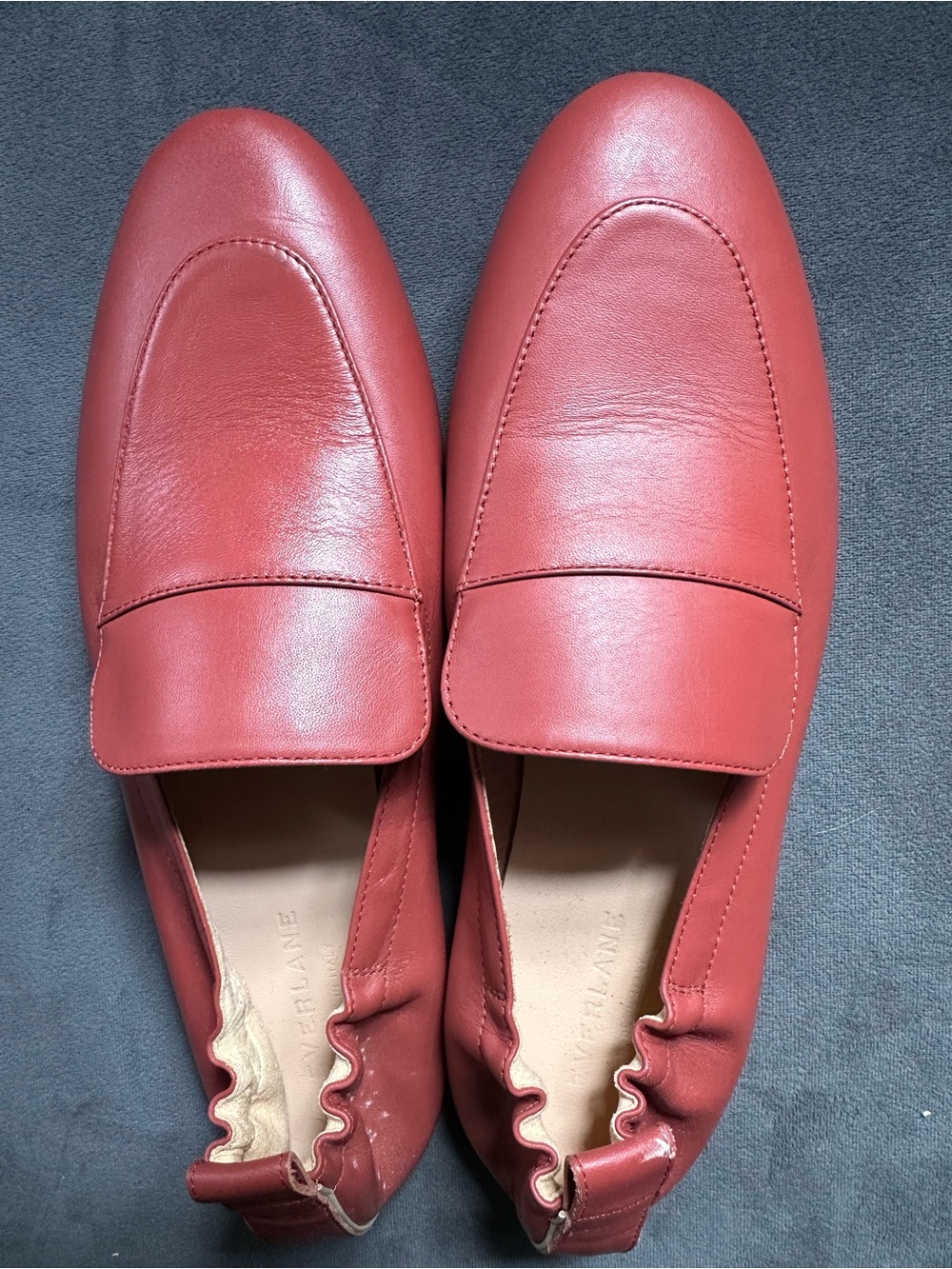 Everlane Coral Pink Leather Flats - new